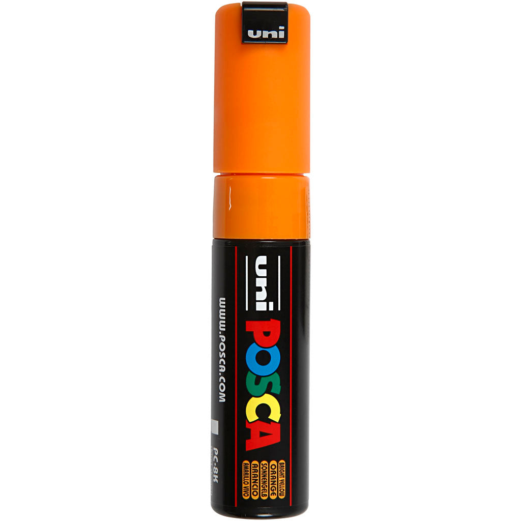 Uni-posca posca marker, afm pc-8k, lijndikte 8 mm, breed, felgeel, 1 stuk