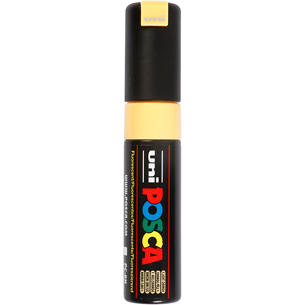 Uni-posca posca marker, afm pc-8k, lijndikte 8 mm, breed, fluo licht oranje, 1 stuk