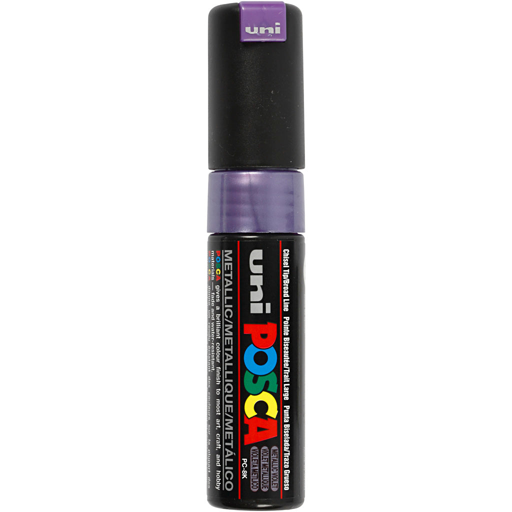Uni-posca posca marker, afm pc-8k, lijndikte 8 mm, breed, metallic violet, 1 stuk