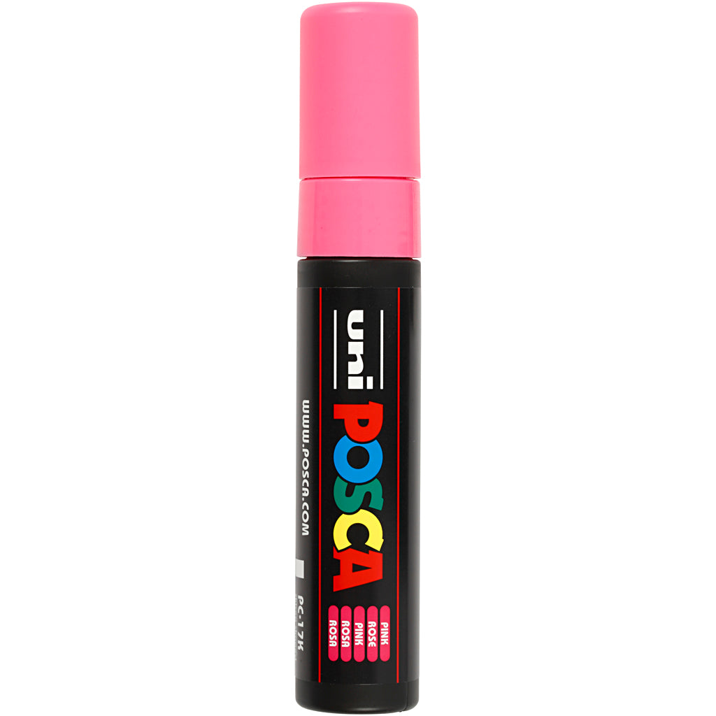 Uni-posca posca marker, afm pc-17k, lijndikte 15 mm, extra breed, roze, 1 stuk
