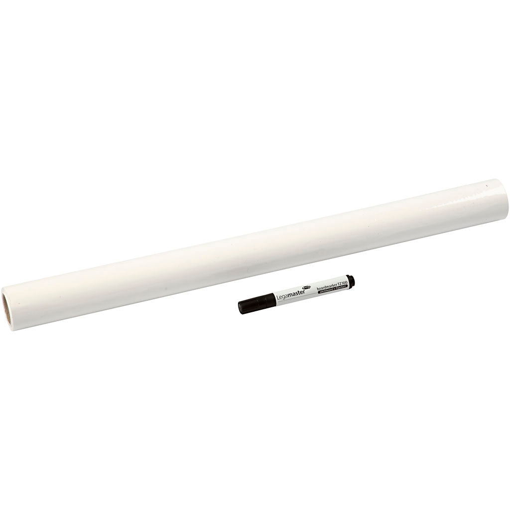 Whiteboard folie, l: 80 cm, b: 60 cm, wit, 25 vel 1 rol