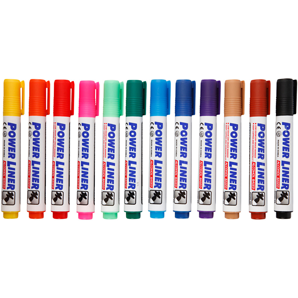 Whiteboardstiften, lijndikte 4 mm, diverse kleuren, 12 stuk 1 doos