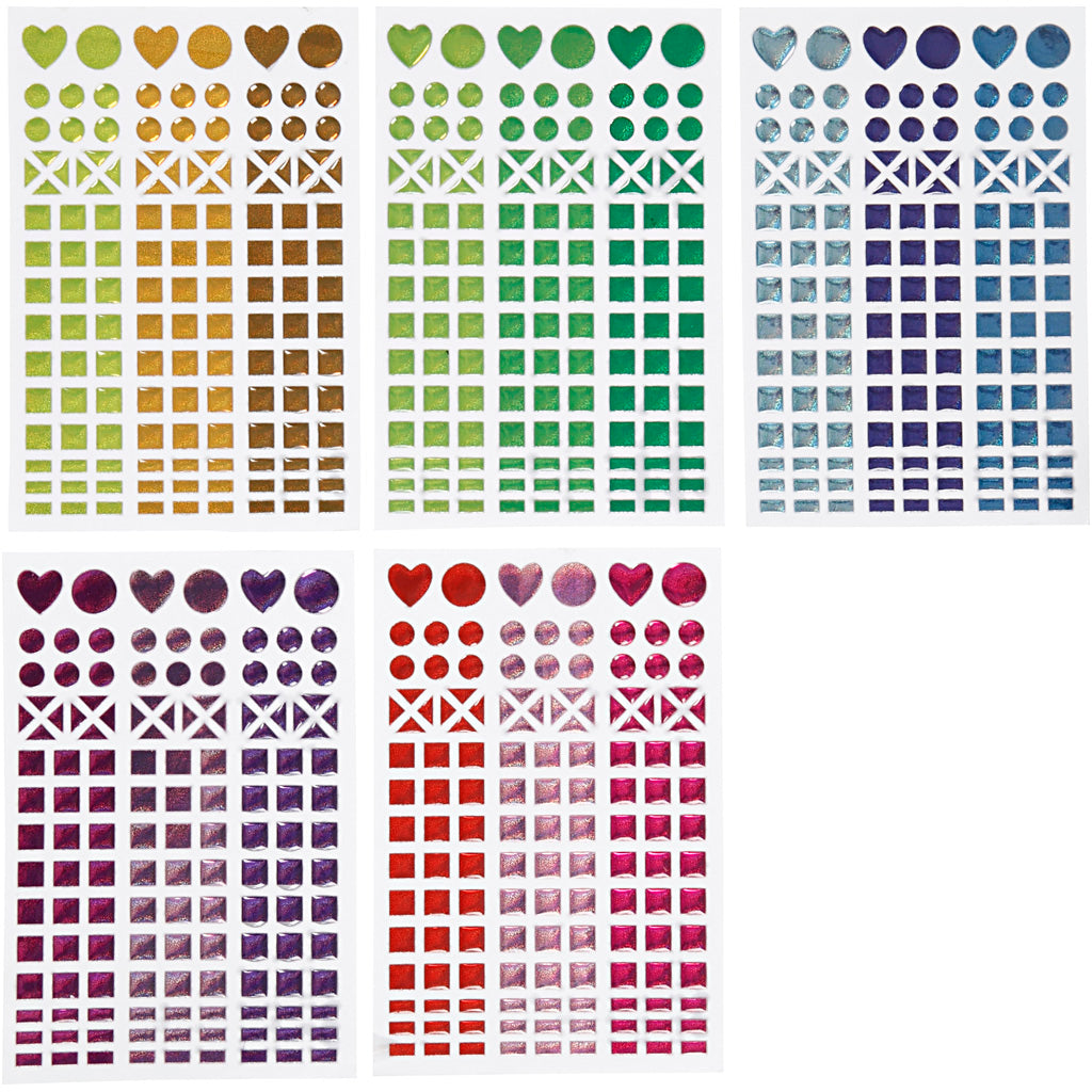 Creativ company mozaiek stickers, d 8-14 mm, vel 11x16,5 cm, diverse kleuren, 10 vel 1 doos