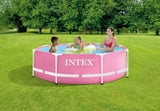 Intex pink metal frame zwembad 244 x 76 cm