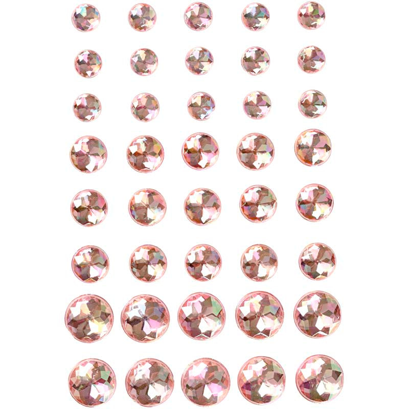 Creativ company strasstenen, afm 6+8+10 mm, roze, 40 stuk 1 doos