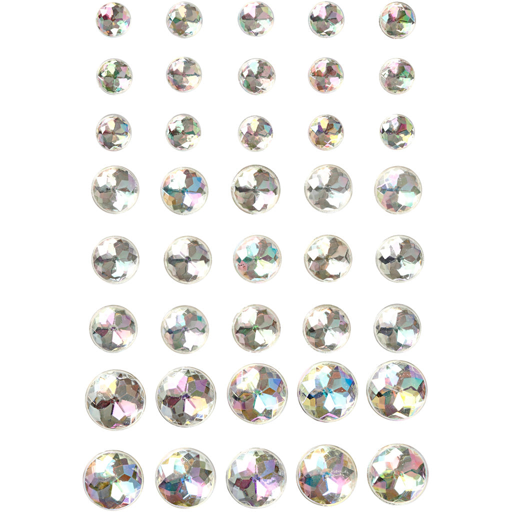 Creativ company strasstenen, afm 6+8+10 mm, kristal, 40 stuk 1 doos
