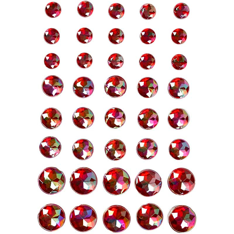 Vivi gade strasstenen, afm 6+8+10 mm, rood, 40 stuk 1 doos