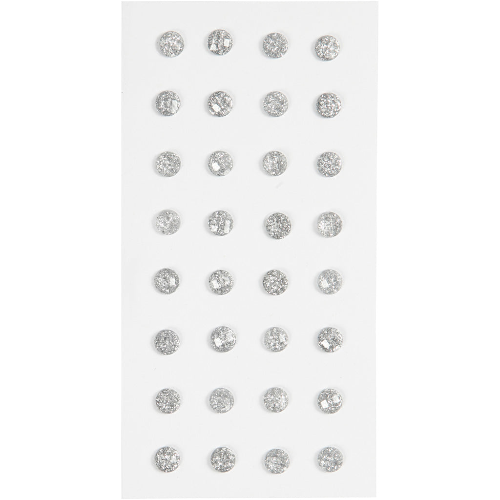 Creativ company strasstenen, d 8 mm, zilver, 32 stuk 1 doos