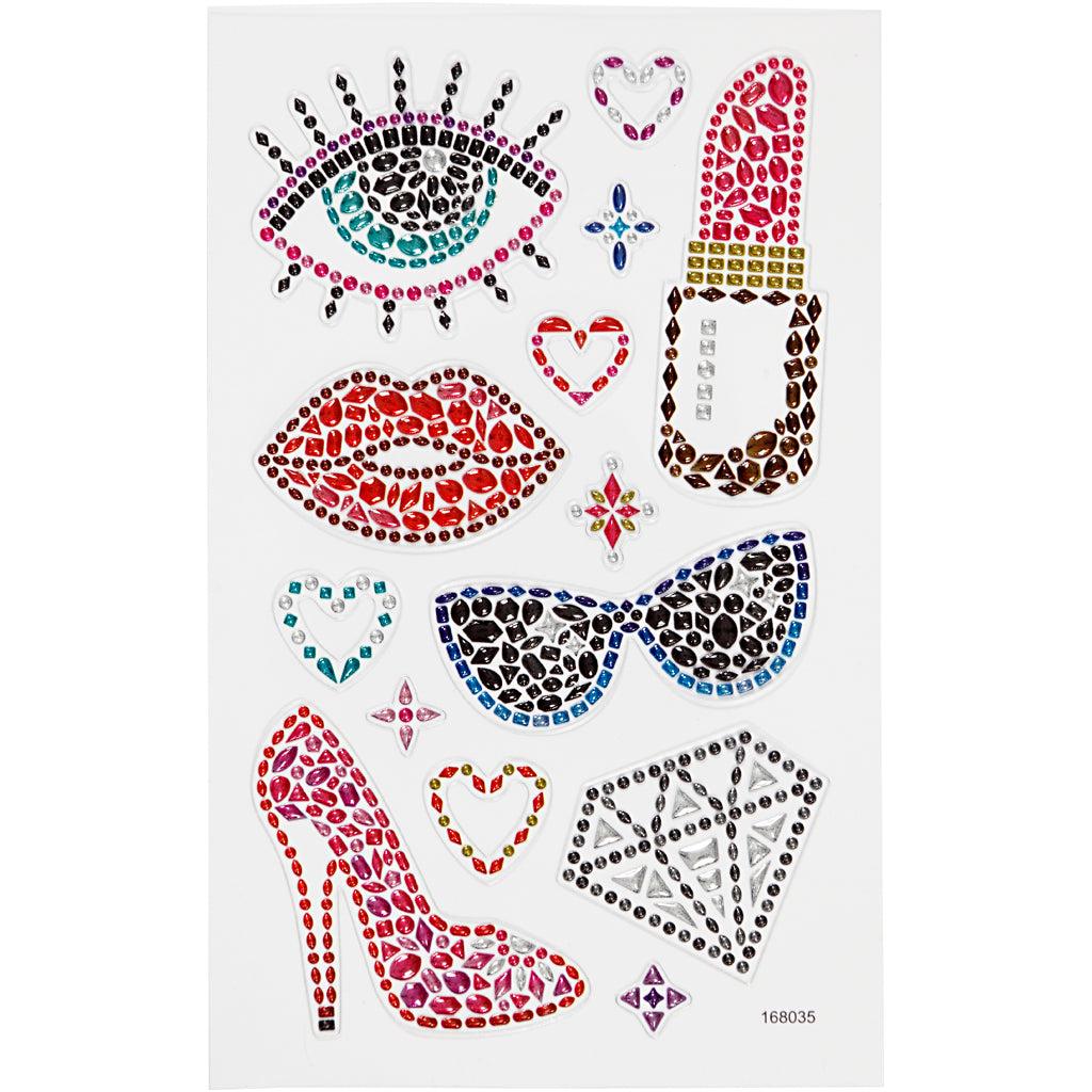 Creativ company diamond stickers, klaar voor het feest, vel 10x16 cm, 1 vel