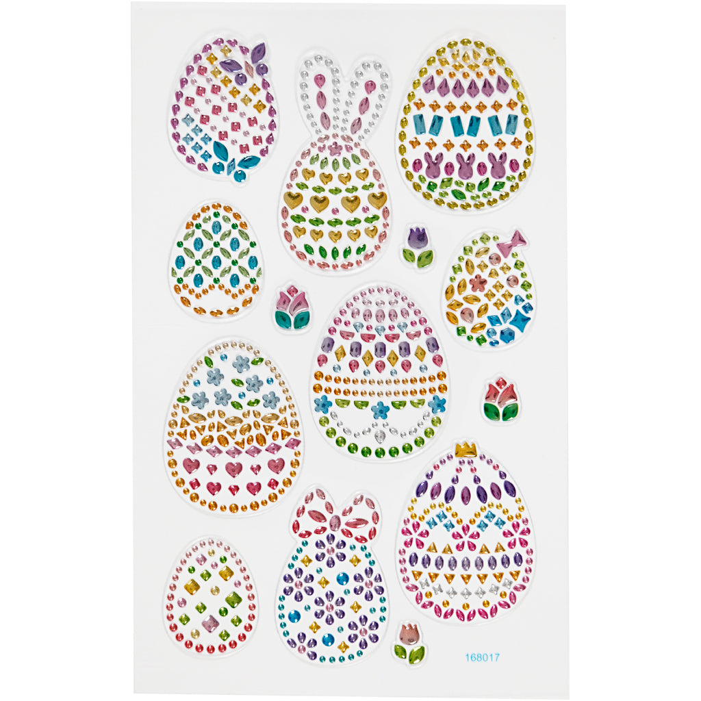 Creativ company diamond stickers, paaseieren, vel 10x16 cm, 1 vel