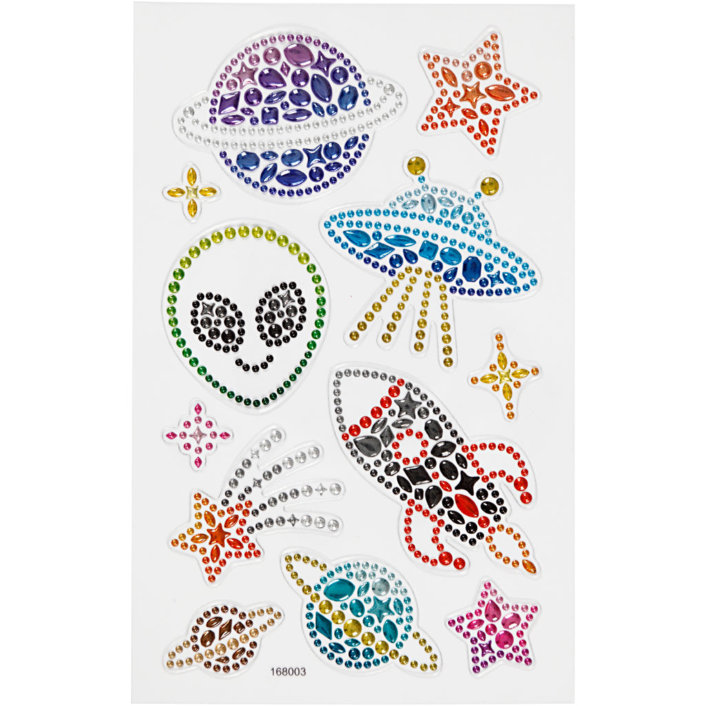 Creativ company diamond stickers, ruimte, vel 10x16 cm, 1 vel