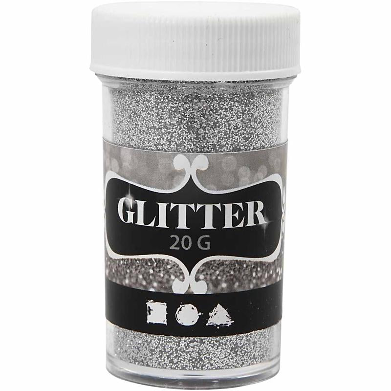 Creativ company glitter, zilver, 20 gr 1 doosje