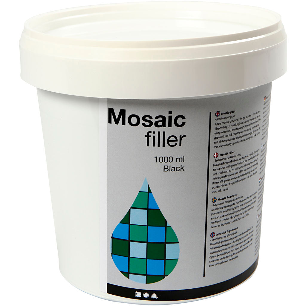 Creative company mozaïekvoeg, zwart, 1000 ml 1 emmer