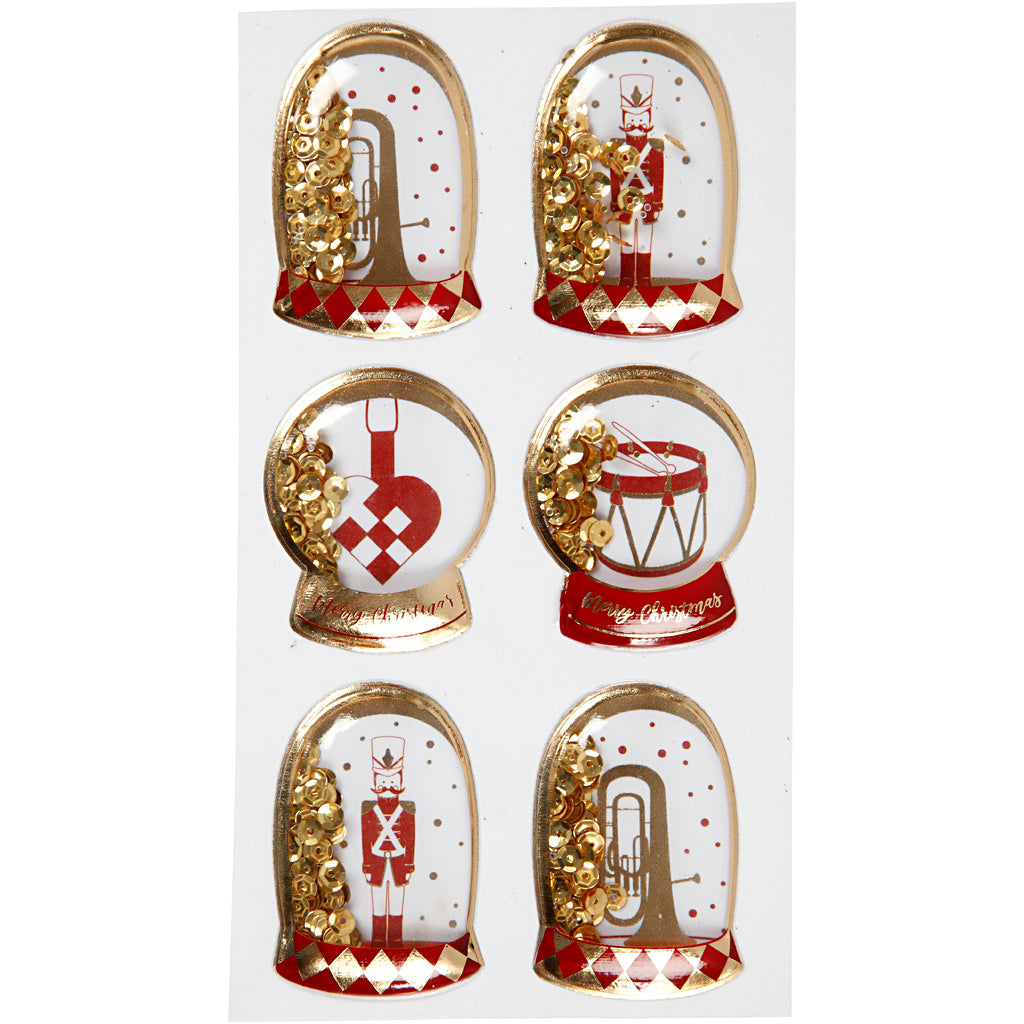 Vivi gade shaker stickers, notenkraker, afm 49x32+45x36 mm, goud, 6 stuk 1 doos