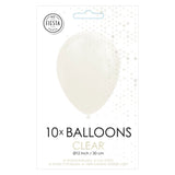 Globos ballonnen doorzichtig 30cm, 10st.