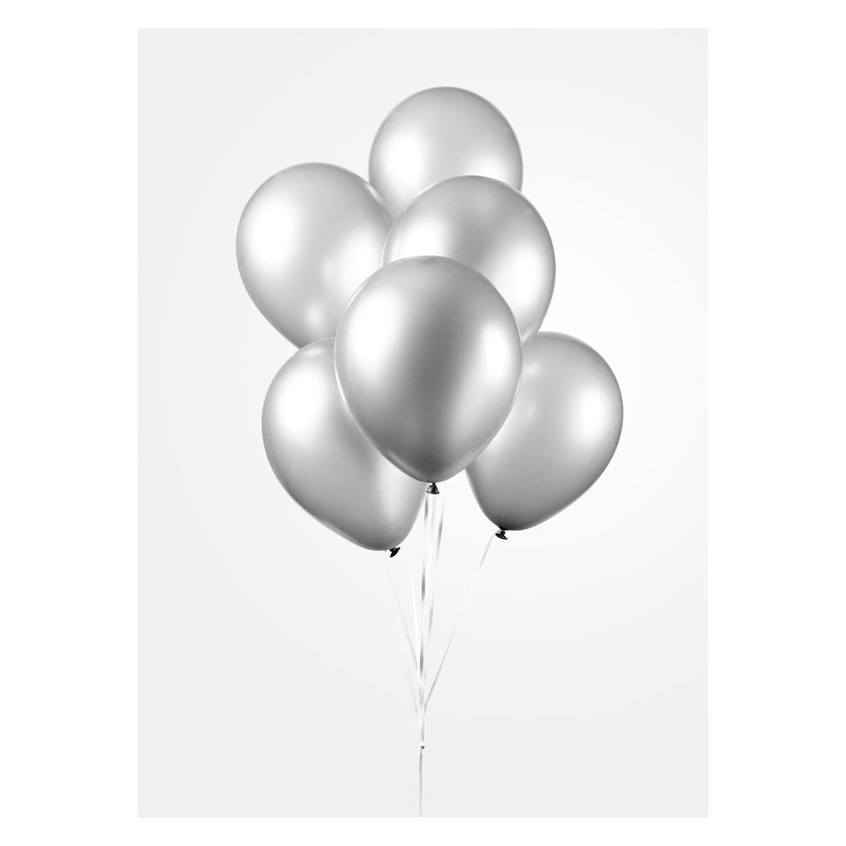 Globos ballonnen metallic zilver 30cm, 10st.