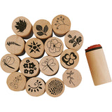 Creativ company deco art stempels, bloemen en bladeren, h: 26 mm, d 20 mm, 15 stuk 1 doos