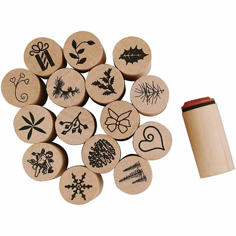 Creativ company deco art stempels, kerst, h: 26 mm, d 20 mm, 15 stuk 1 doos