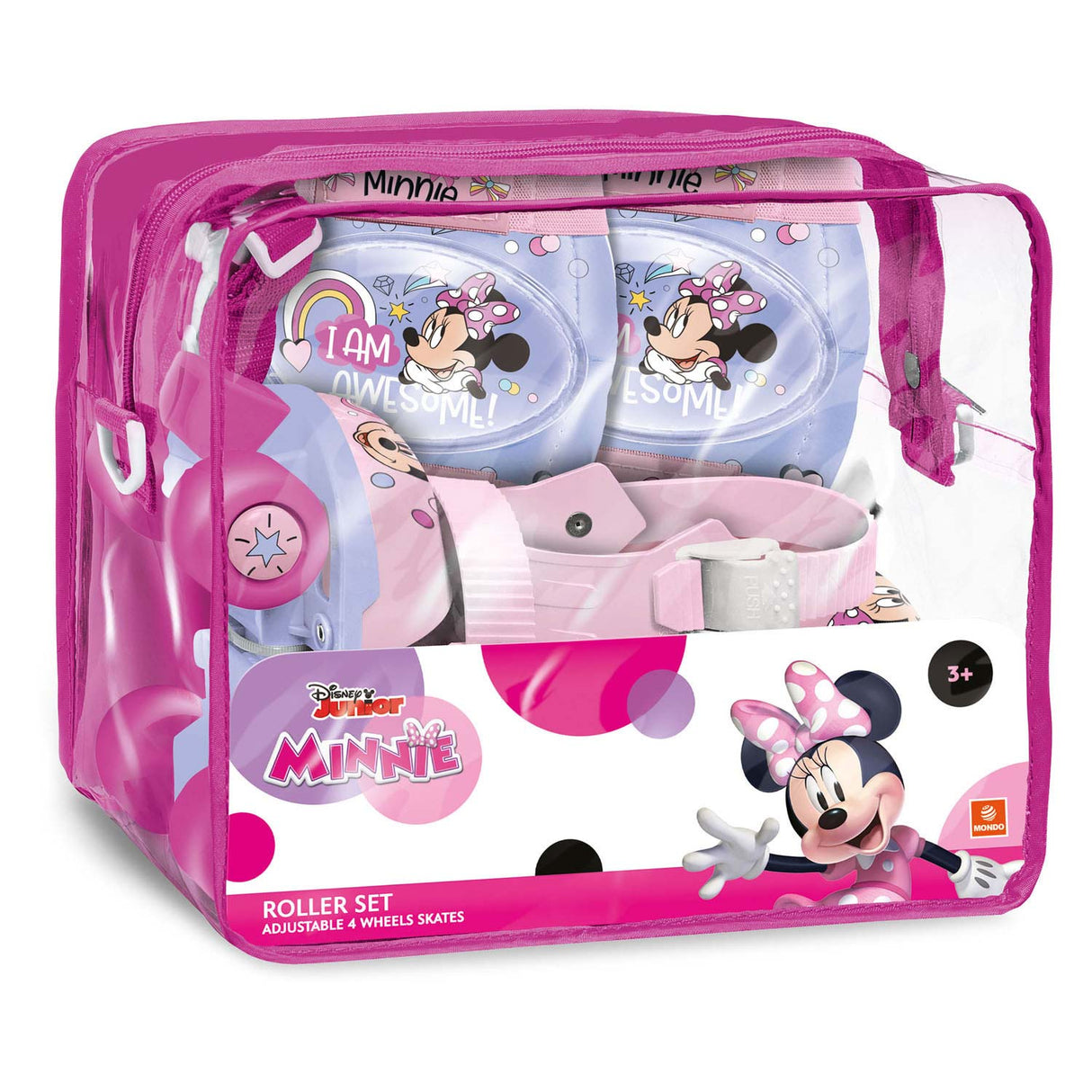 Mondo disney minnie rolschaatsen met beschermset