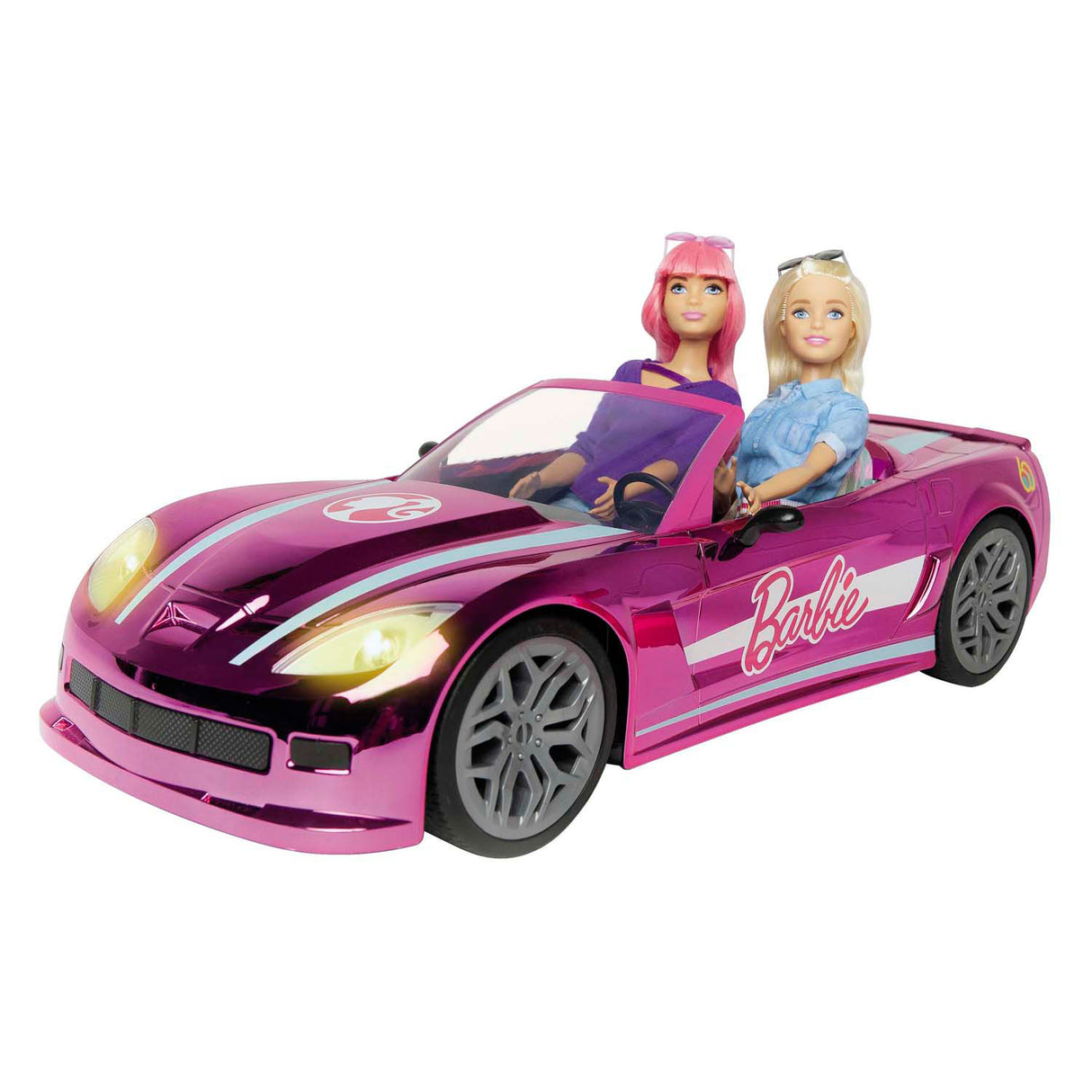 Mattel barbie mondo motors rc bestuurbare auto - verchroomd roze