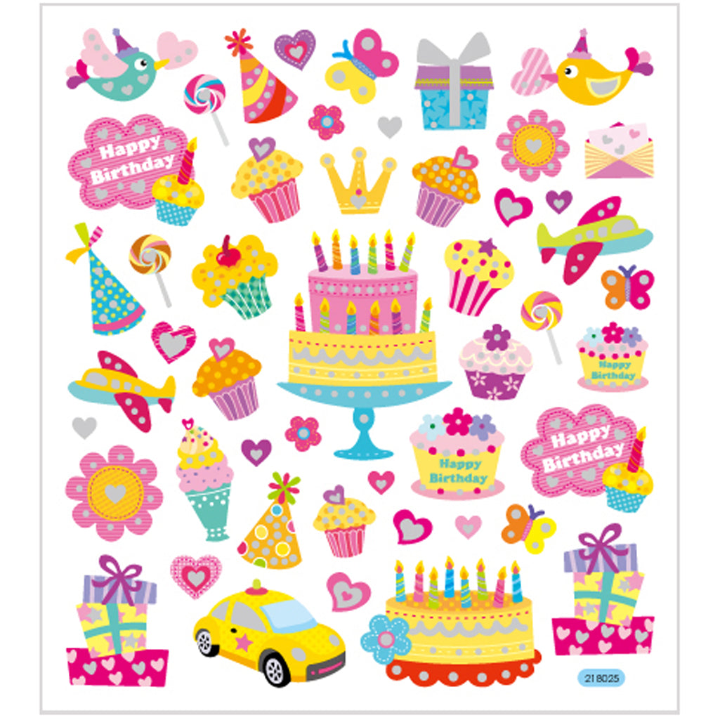 Creativ company stickers, verjaardag, vel 15x16,5 cm, ca. 49 stuk, 1 vel