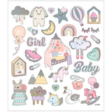 Creativ company stickers, baby girl, vel 15x16,5 cm, ca. 30 stuk, 1 vel