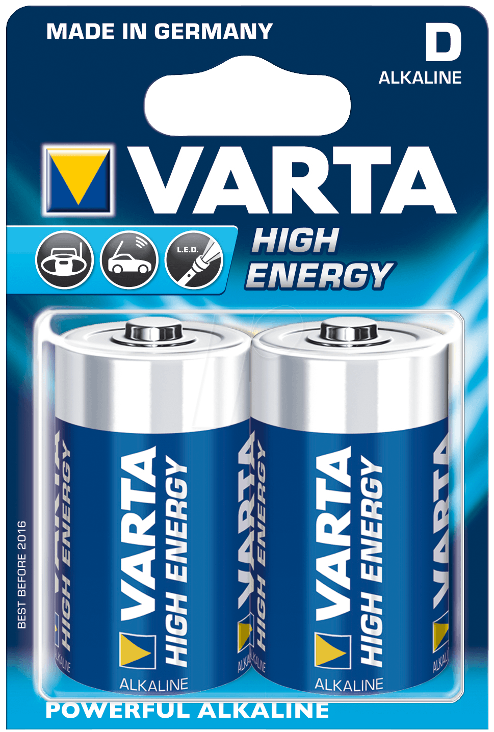 Varta batterij longlife power - hoge energie battery mono 2-piece blis longlife power 2022