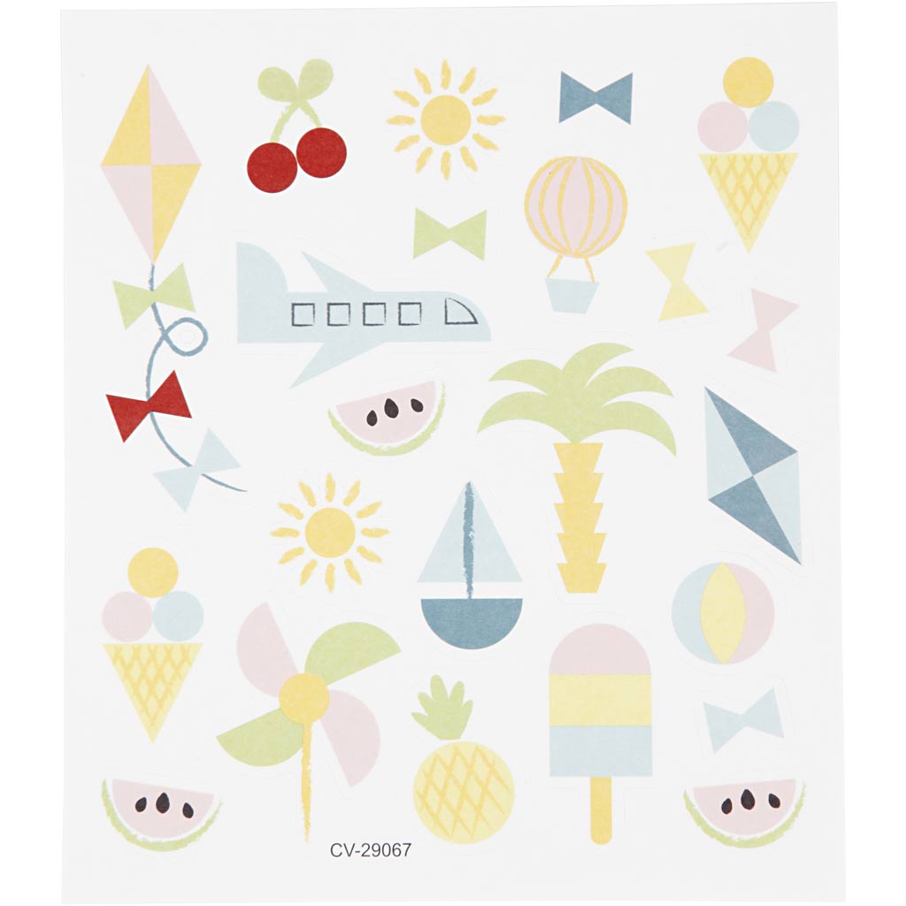 Creativ company stickers, zomervakantie, vel 15x16,5 cm, ca. 25 stuk, 1 vel