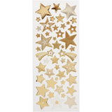 Creativ company stickers, sterren, vel 10x24 cm, ca. 52 stuk, goud, 1 vel