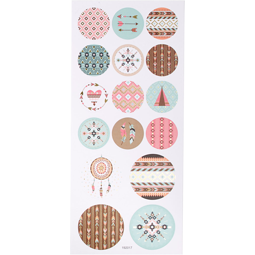Creativ bedrijfsstickers, indianen, vel 10x23 cm, ca. 16 stuks, 1 vel