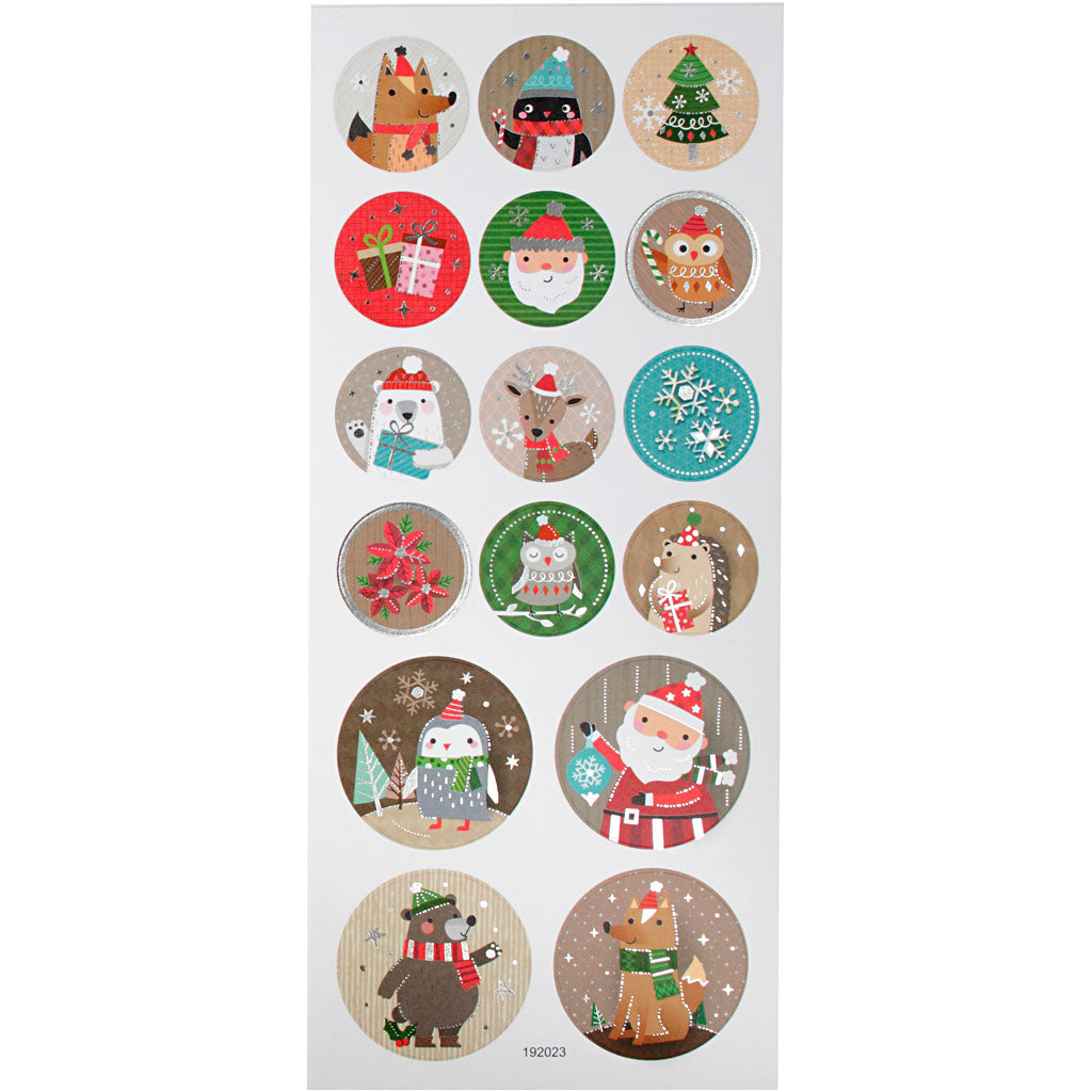 Creativ company stickers, kerstmis, vel 10x23 cm, ca. 16 stuk, 1 vel