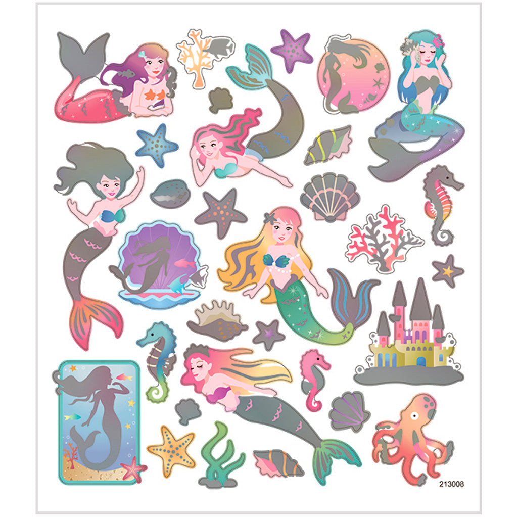 Creativ company stickers, zeemeerminnen, vel 15x16,5 cm, ca. 32 stuk, 1 vel
