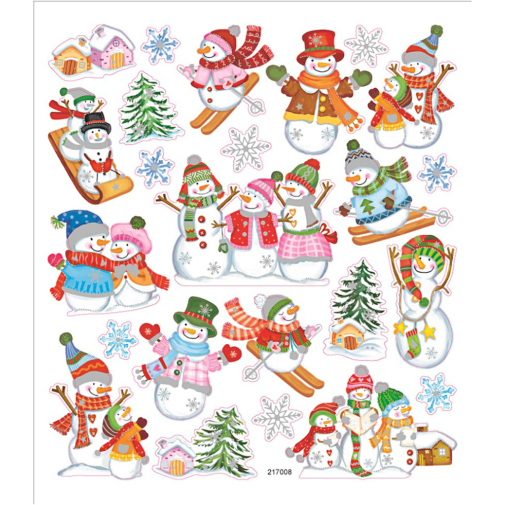Creativ company stickers, skieende sneeuwpoppen, vel 15x16,5 cm, ca. 24 stuk, 1 vel