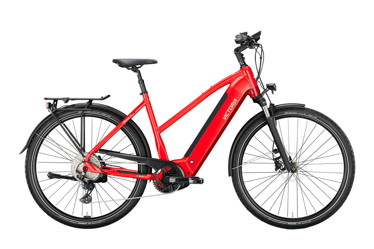 Victoria elektrische trekkingfiets "tresalo 14" (#1) ebike vict. tresalo 14 28/48 10sp trap.infer.red