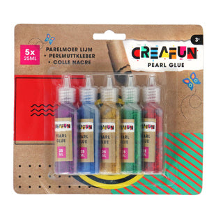 Creafun lijm parelmoer 5 x 25 ml 2 assorti