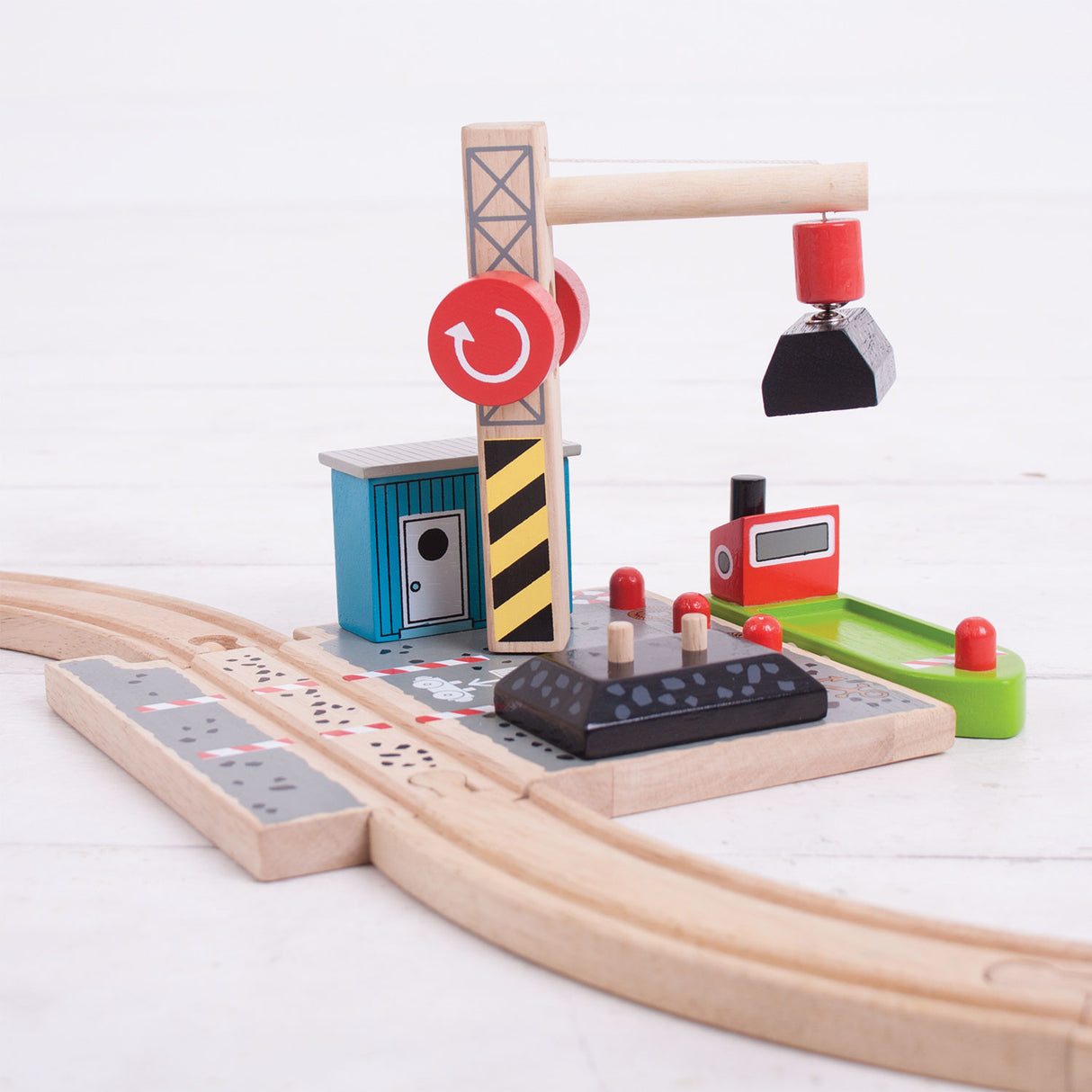 Bigjigs Houten Rails Laadstation Steenkool
