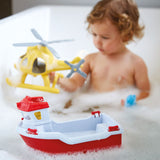 Green toys reddingsboot met helikopter