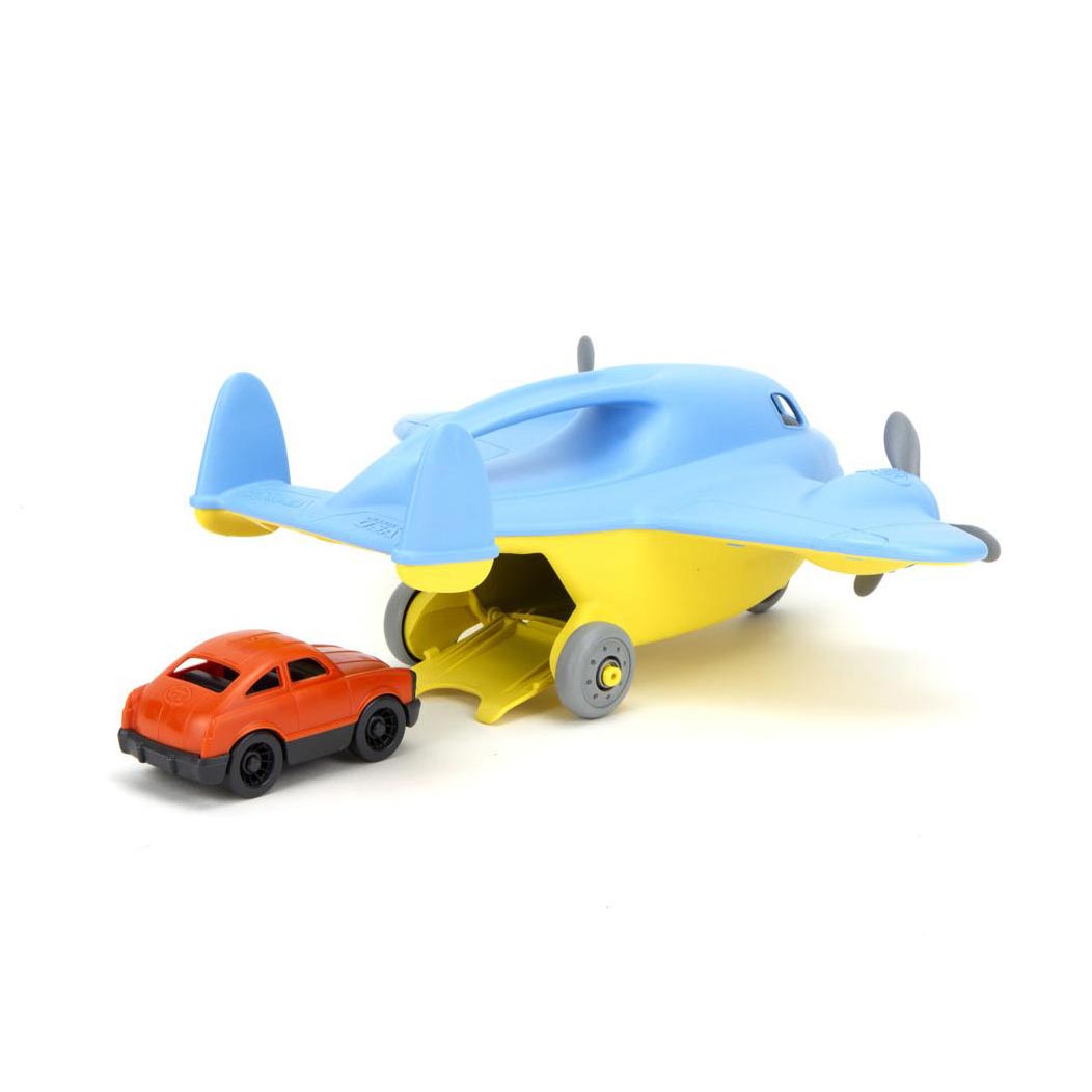 Green toys vrachtvliegtuig met auto