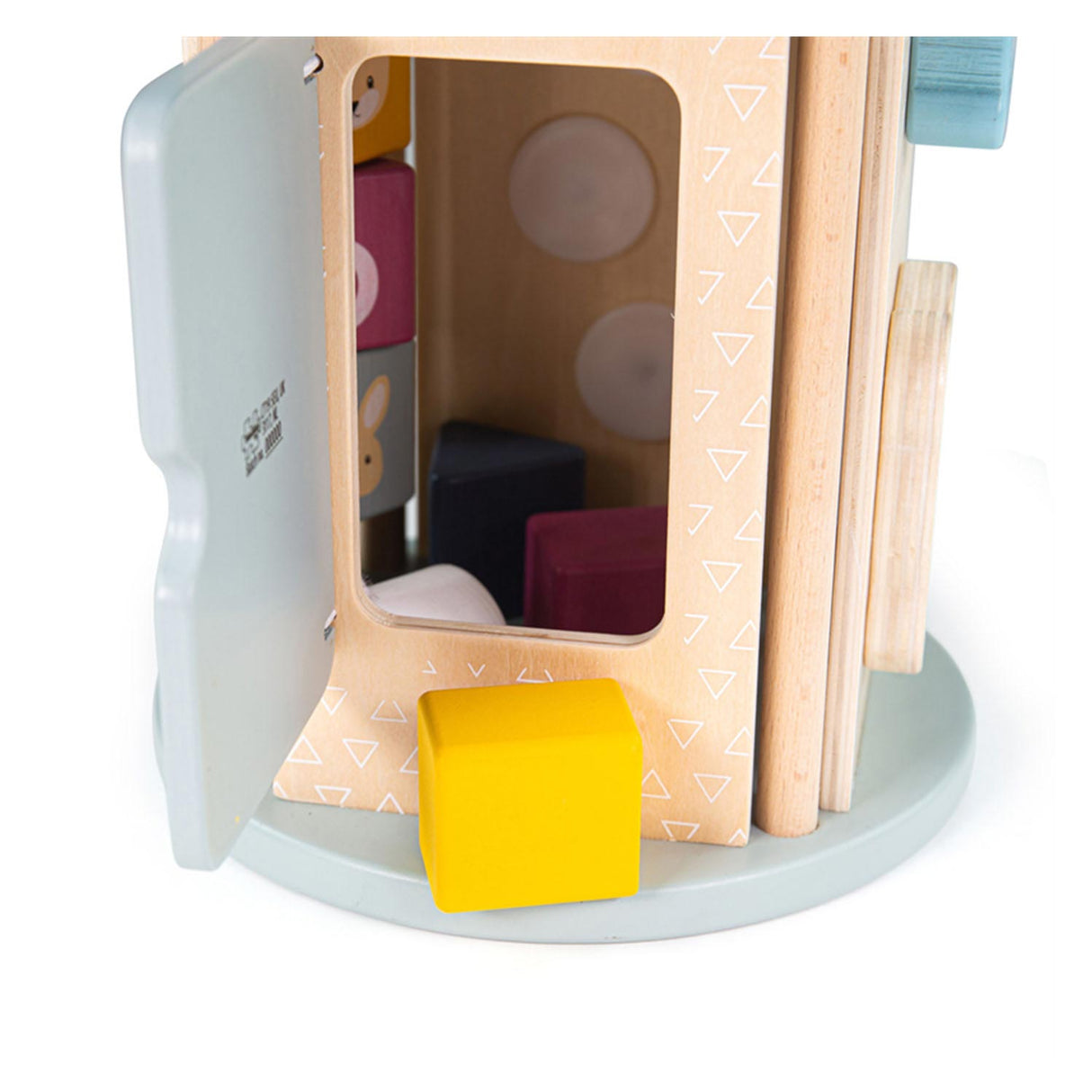 Bigjigs rollende activiteitenbox en vormenstoof van hout, 5dlg.