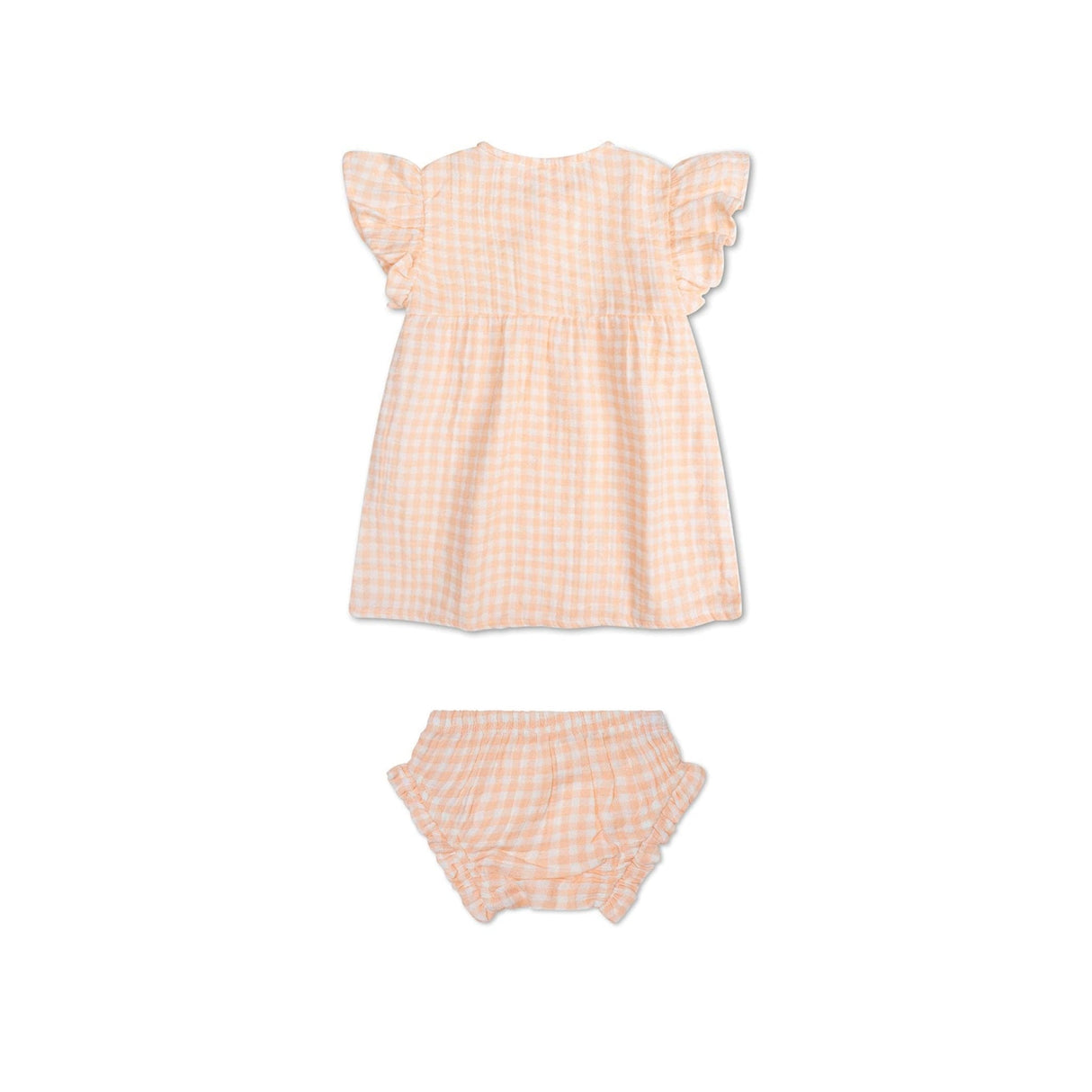Sunset grid | oranje wit meisjes set strand - muslin