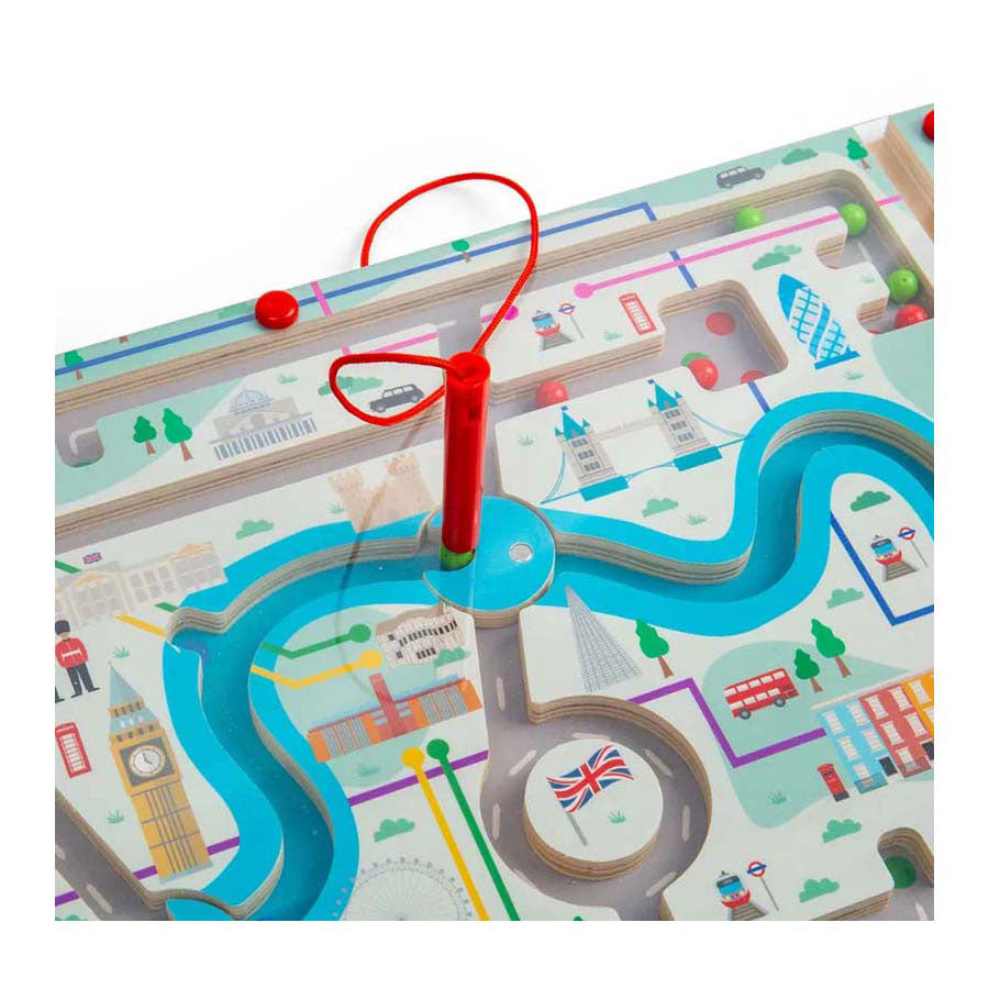 Bigjigs houten magnetische londen doolhof