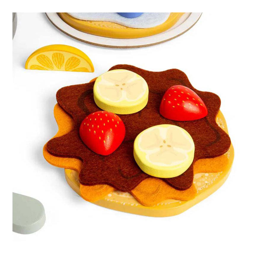 Bigjigs houten pannenkoeken speelset, 16dlg.