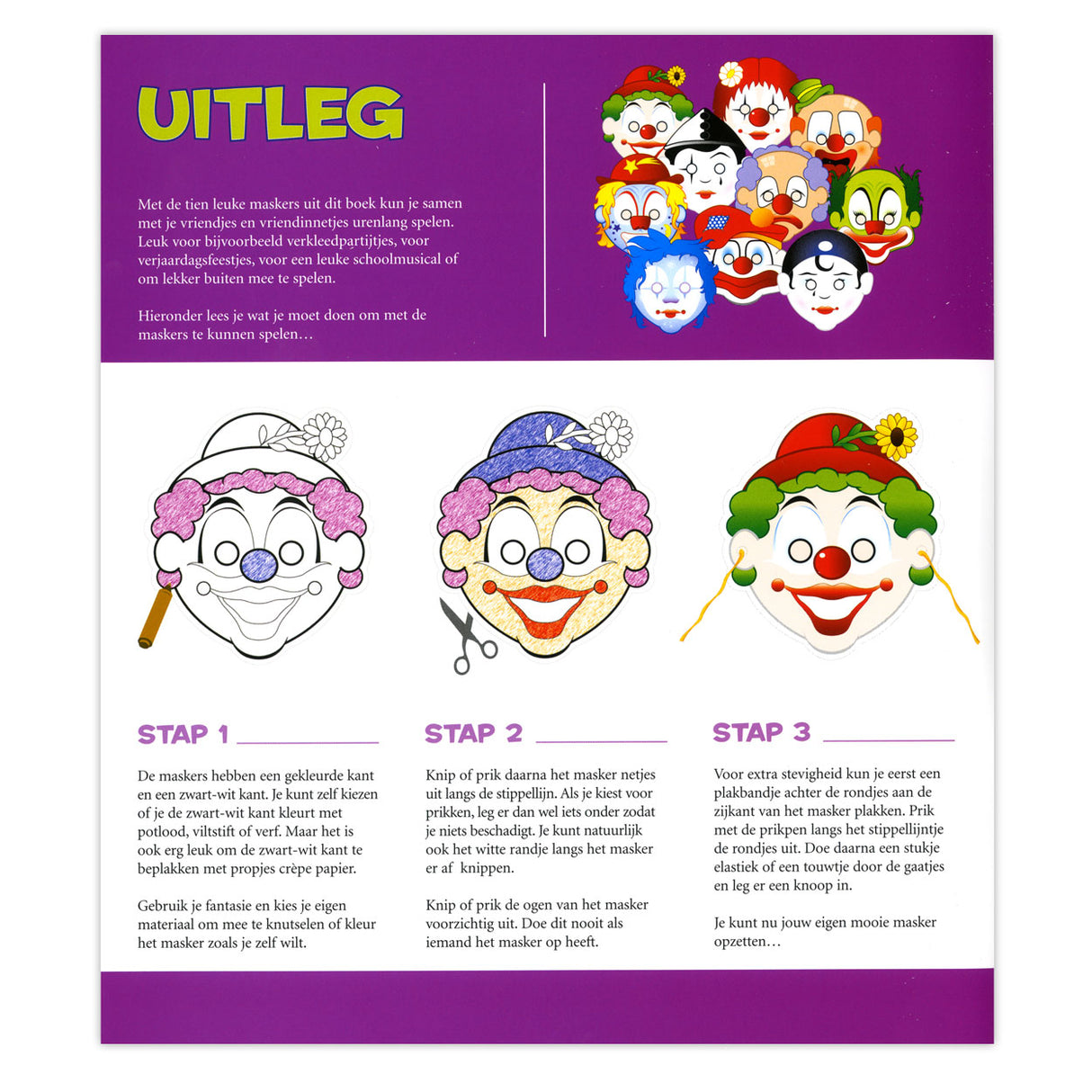 Centraal boekhuis maskers: clowns