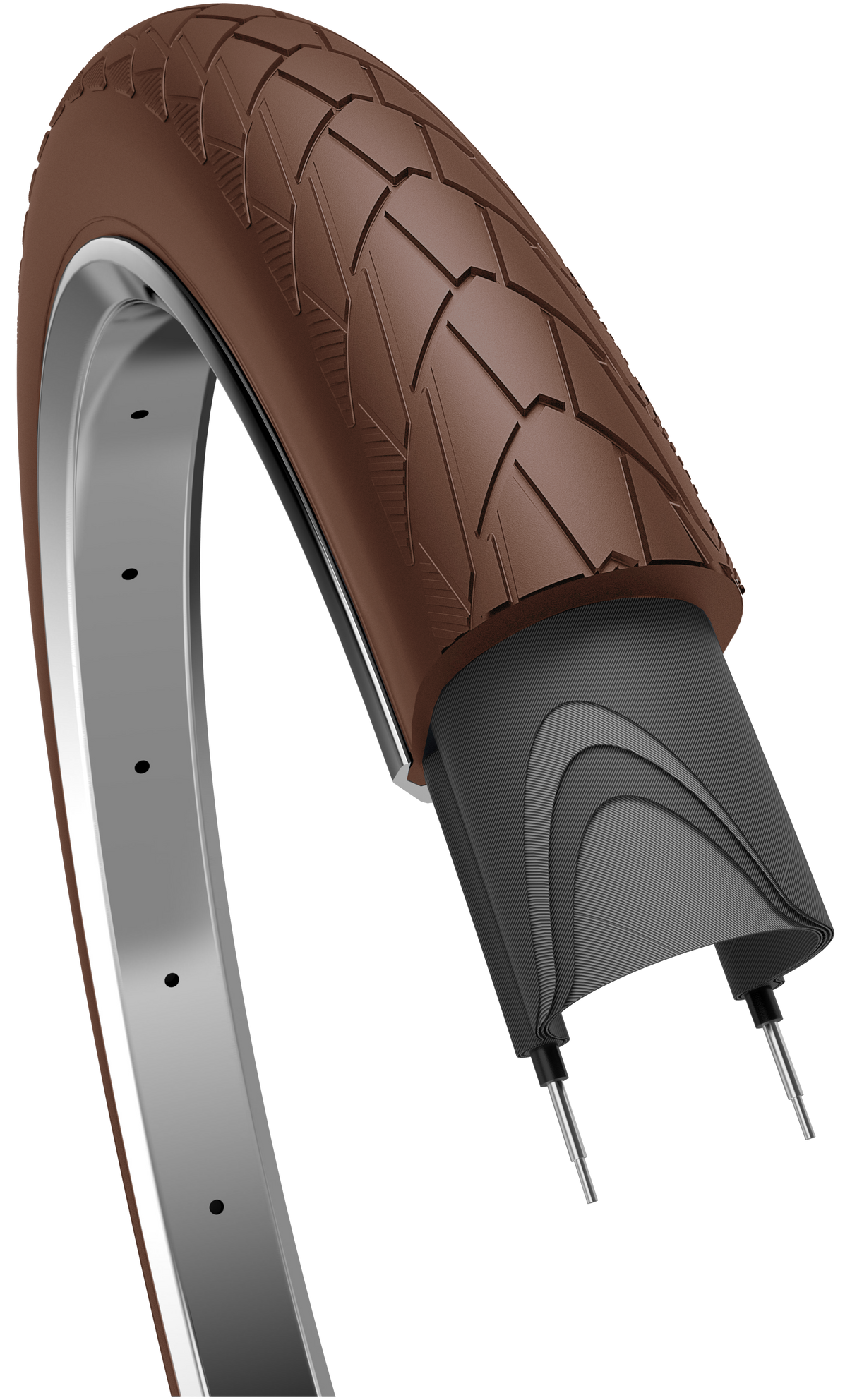 Edge buitenband mambo 28 x 2.00 50-622 mm - donkerbruin met reflectie