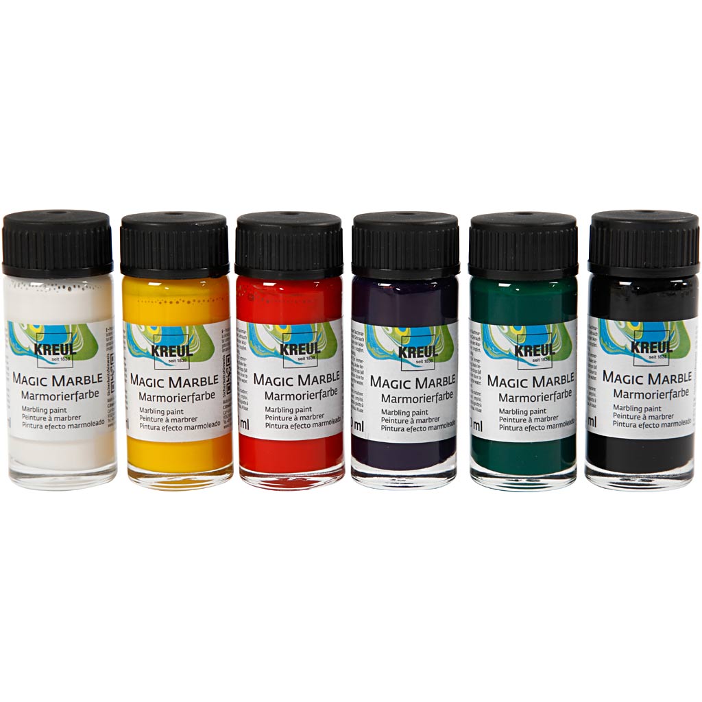 Creativ company magic marble-verf, standaardkleuren, 6x20 ml 1 doos