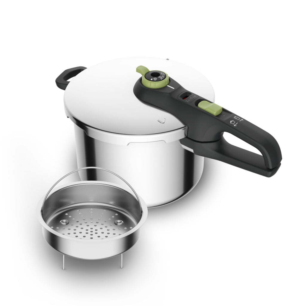 Tefal p25807 secure 5 trendy snelkookpan 6 liter met stoommand