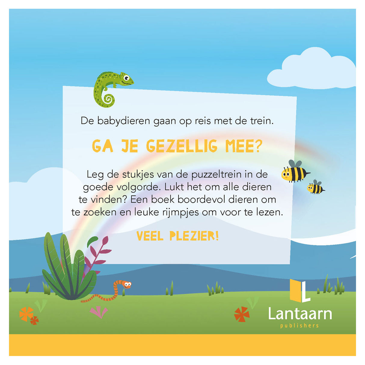 Lantaarn publishers boek en puzzeltrein babydieren