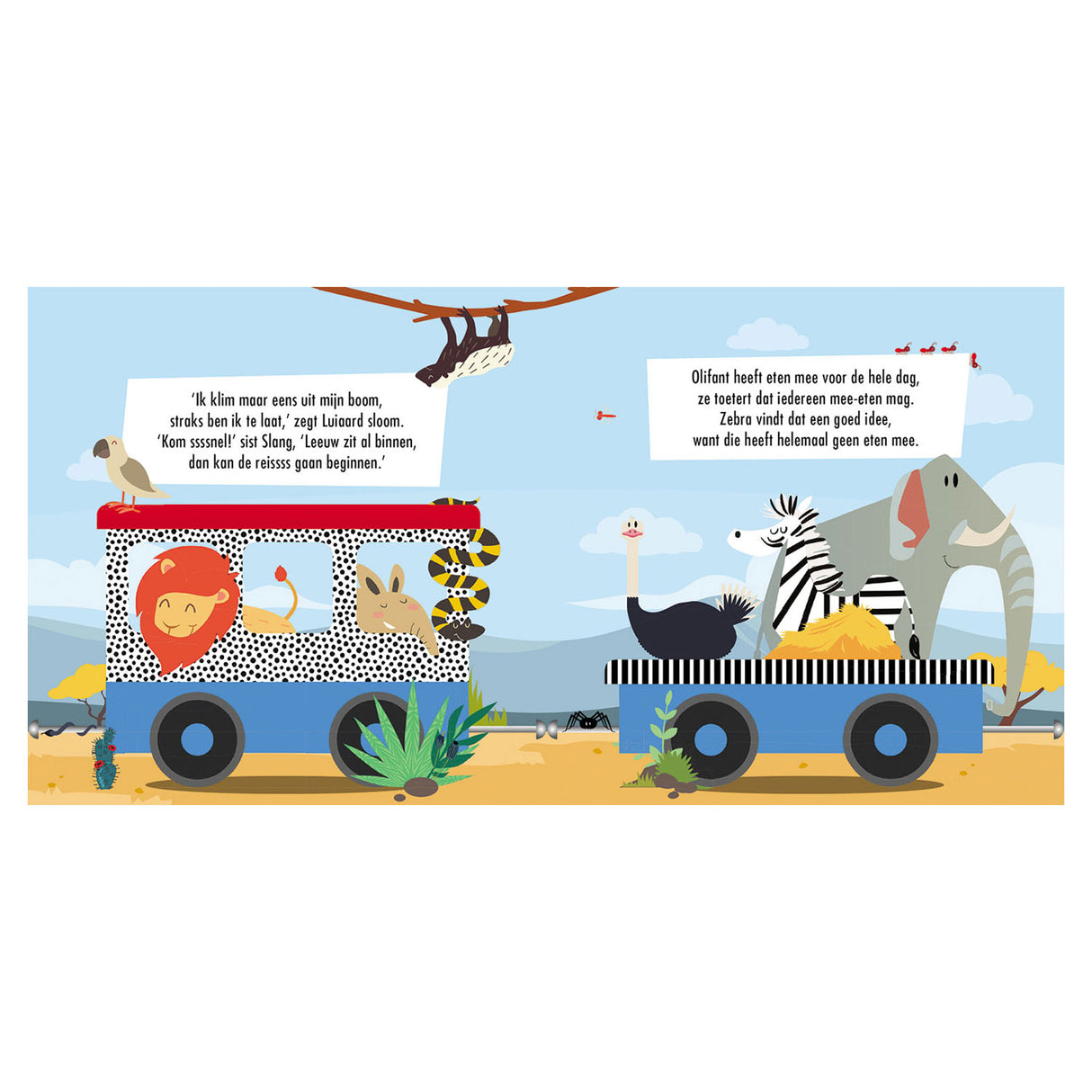 Lantaarn publishers boek en puzzeltrein wilde dieren