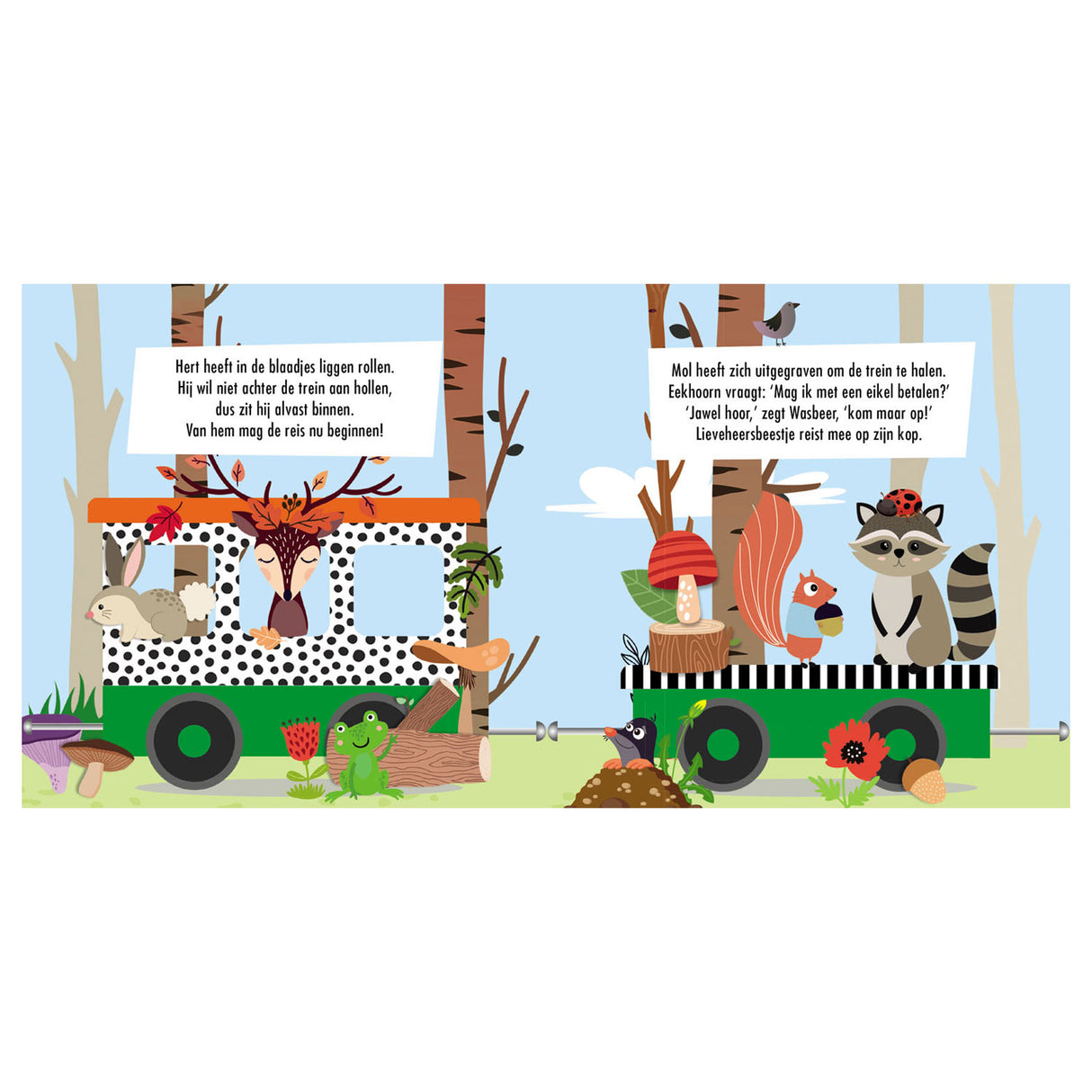 Lantaarn publishers boek en puzzeltrein bosdieren