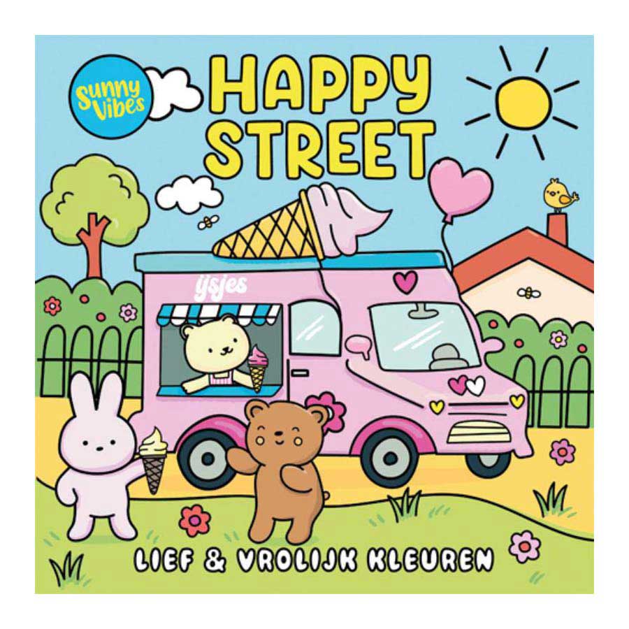 Lantaarn publishers kleurboek sunny vibes - happy street